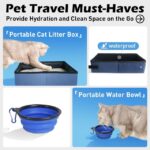 Soft-sided Portable Pet Crate for Car Traveling with Collapsible Litter Box and Bowl