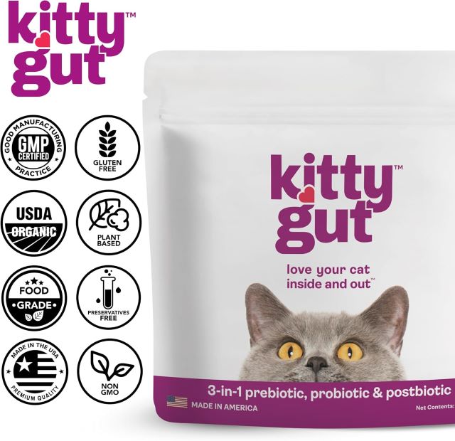 KittyGut 3-in-1 Organic Cat Probiotics,